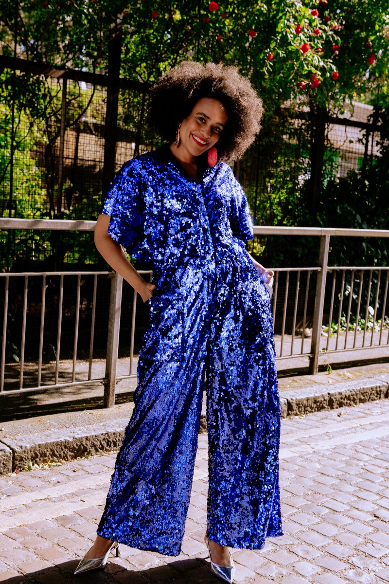 Blue Sequin Jumpsuit